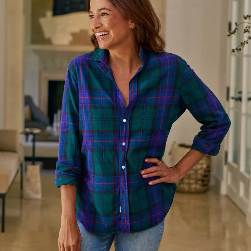 Frank & Eileen Plaid Button-Down Flannel Shirt - Green Blue Red XL Lightweight - Picture 2 of 12